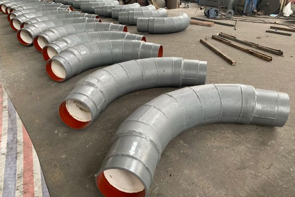 互壓自鎖焊接式耐磨陶瓷彎頭90°