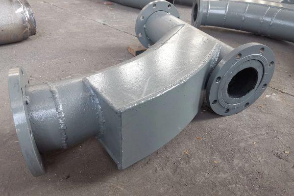 90°雙金屬?gòu)?fù)合耐磨帶背包彎頭φ180